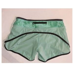 LULULEMON Shorts -size 4 - Mint Green & Gray Trim